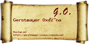 Gerstmayer Oxána névjegykártya